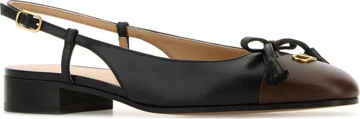 Two-tone Leather Valet Du Roe Ballerinas - Image 2
