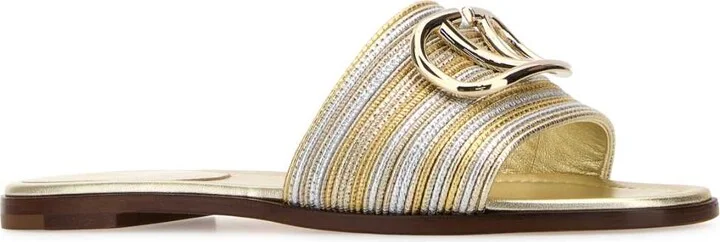 Two-tone Leather Vlogo Signautre Slippers - Image 2
