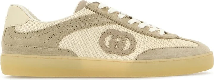 Two-tone mesh and suede sneakers