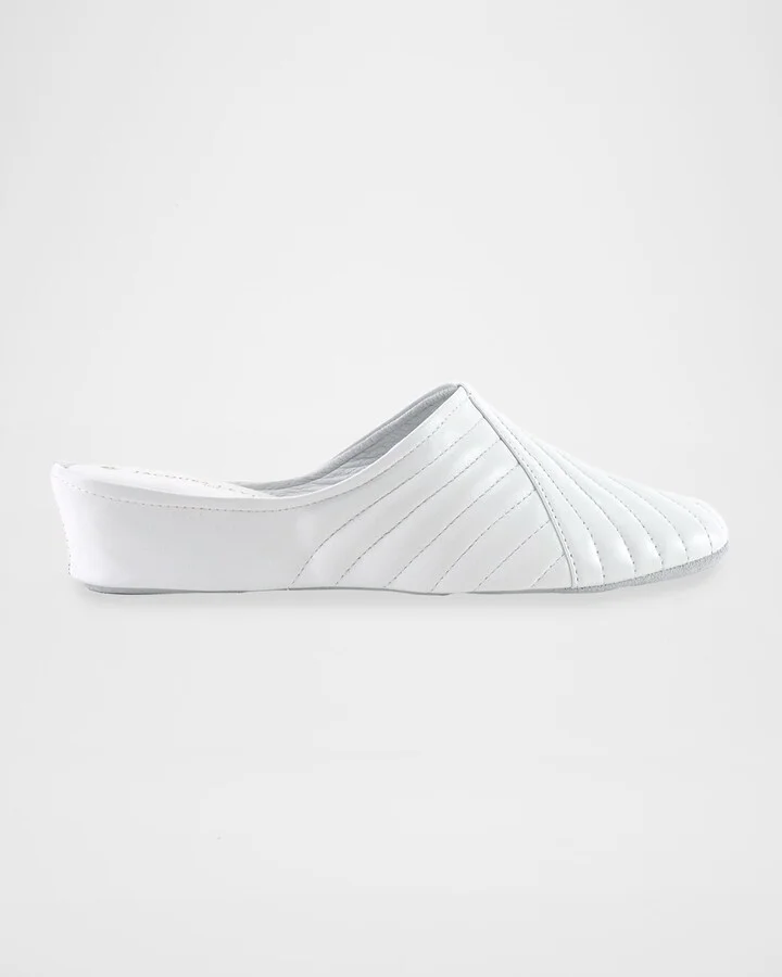 Two-Tone Metallic Quilted Slippers