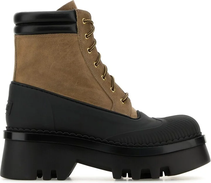 Two-tone nabuk and rubber Phoenix ankle boots