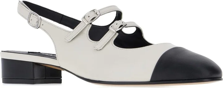 Two-tone Nappa Leather Abricot Pumps - Image 2