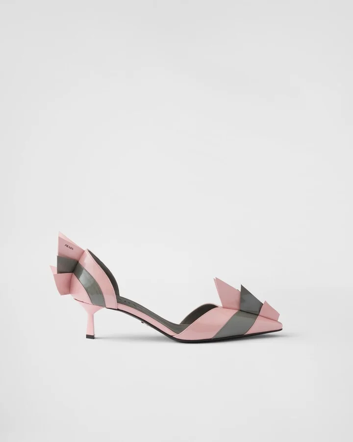 Two-tone patent leather D'Orsay pumps - Image 2