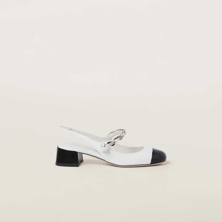 Two-tone patent leather slingback pumps - Image 2