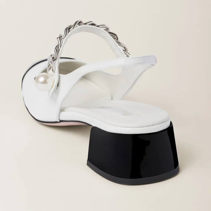 Two-tone patent leather slingback pumps - Image 3