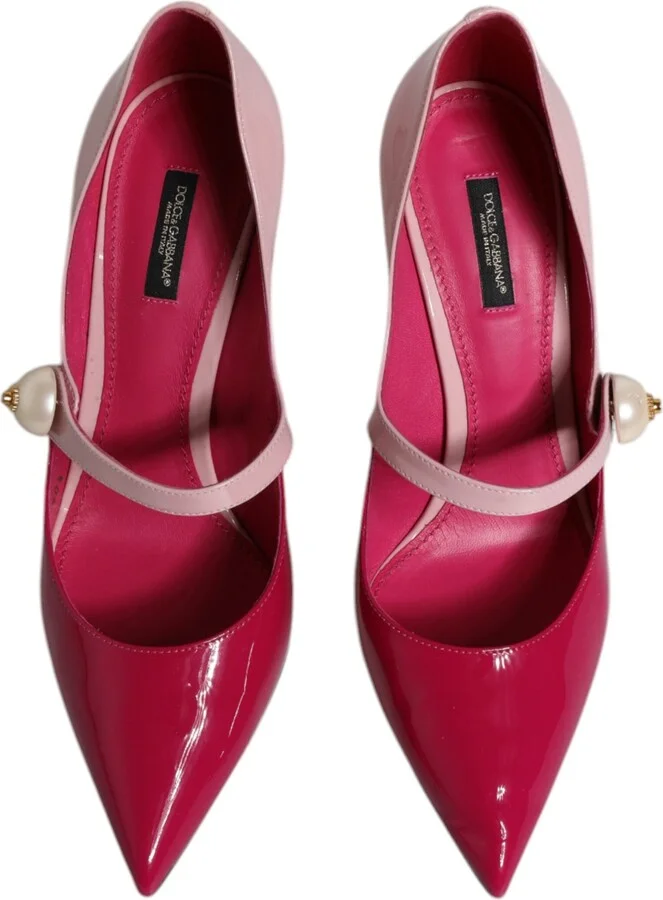 Two Tone Pink Leather Mary Jane Heels Pumps Women's Shoes (Pre-Owned) - Image 3