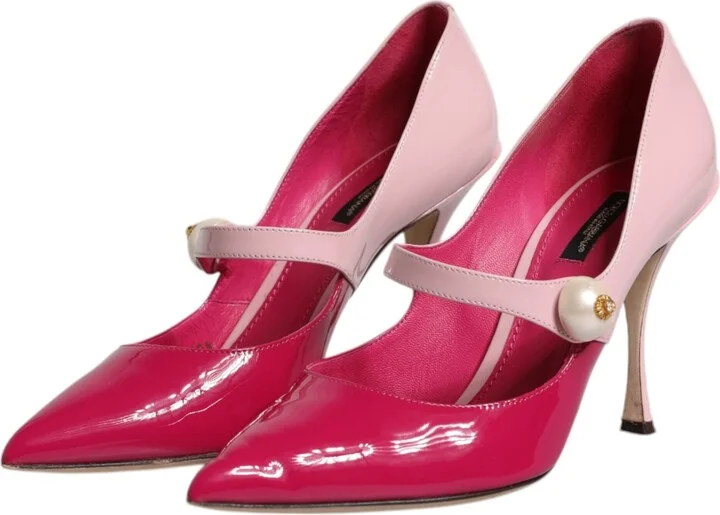 Two Tone Pink Leather Mary Jane Heels Pumps Women's Shoes (Pre-Owned) - Image 4