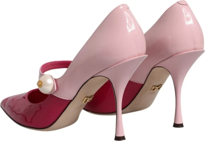 Two Tone Pink Leather Mary Jane Heels Pumps Women's Shoes (Pre-Owned) - Image 5