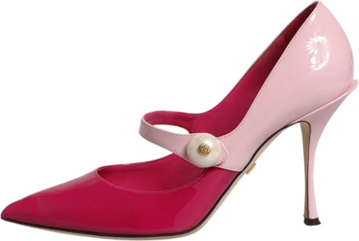 Two Tone Pink Leather Mary Jane Heels Pumps Women's Shoes (Pre-Owned) - Image 6