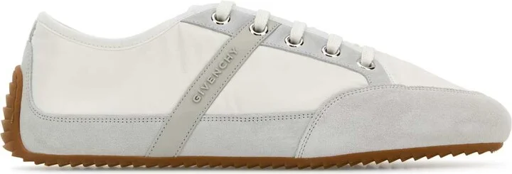 Two-tone Suede And Nylon Sneakers