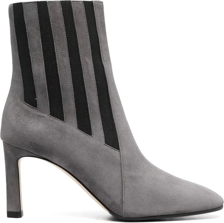 Two-Tone Suede Ankle Boots