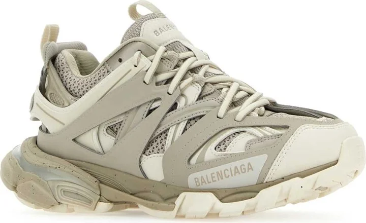 Two-tone Synthetic Leather And Fabric Sneakers - Image 2