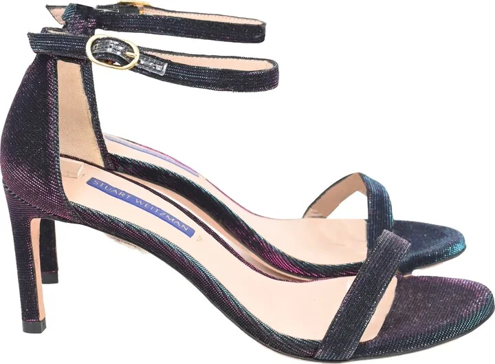 Two-Toned Sandal Heels in Multicolor Polyester