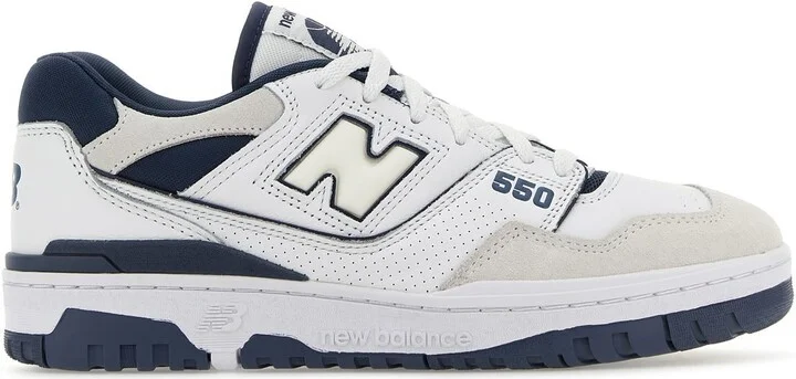 Two-tones leather and fabric 550 sneakers