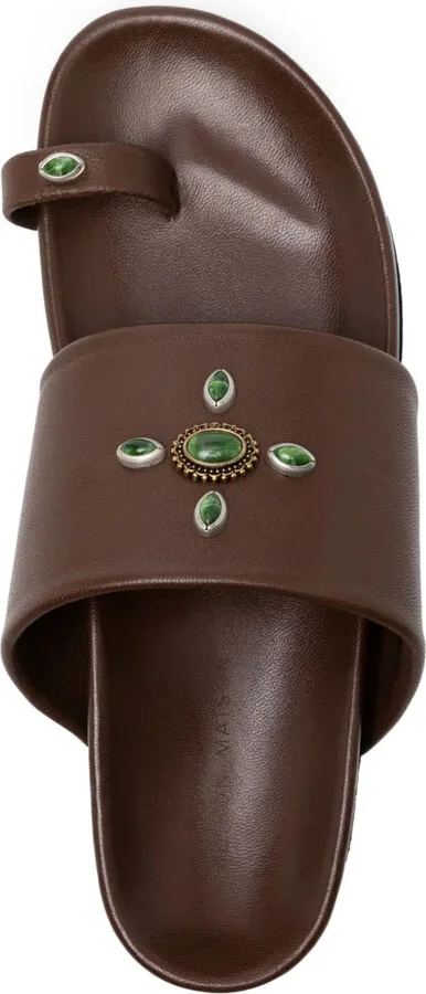 Tyche Chocolate Toe Ring Sandals - Image 4