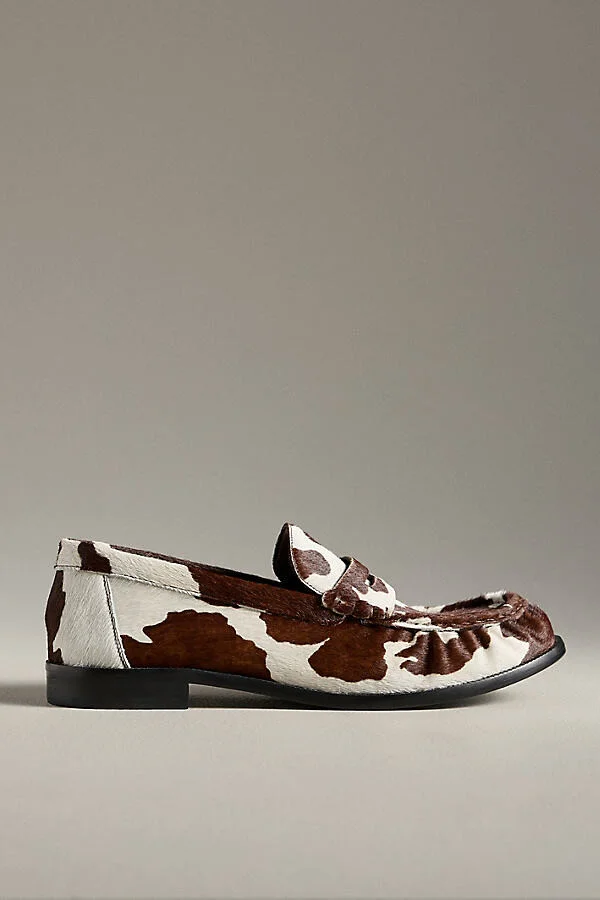 Tyche Cow-Print Loafers