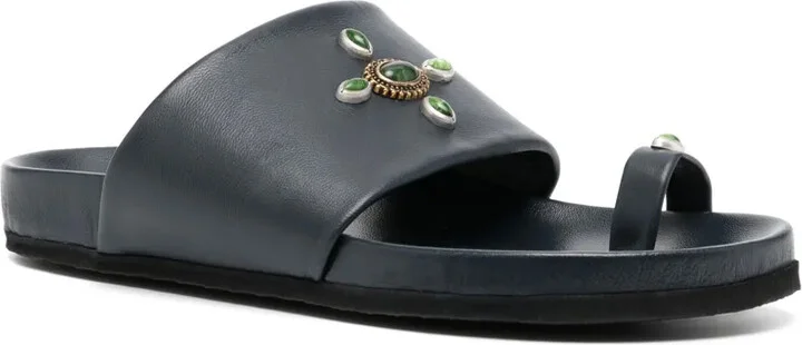 Tyche Navy Toe Ring Sandals - Image 2