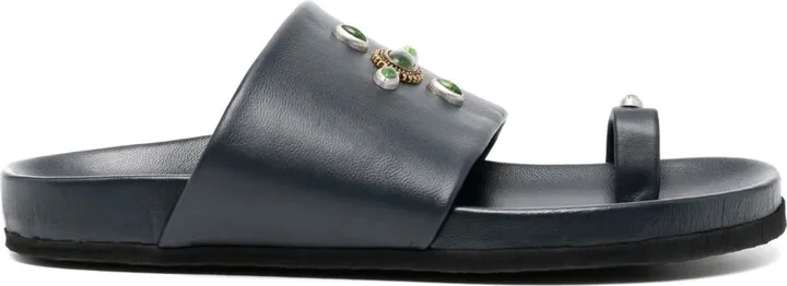 Tyche Navy Toe Ring Sandals