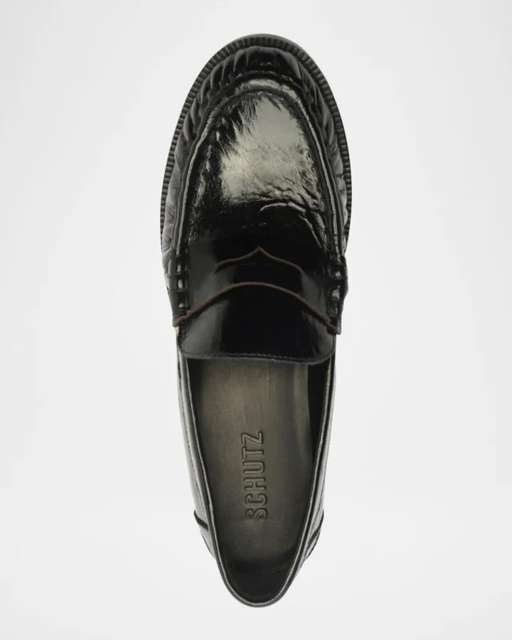 Tyche Shiny Leather Penny Loafers - Image 4