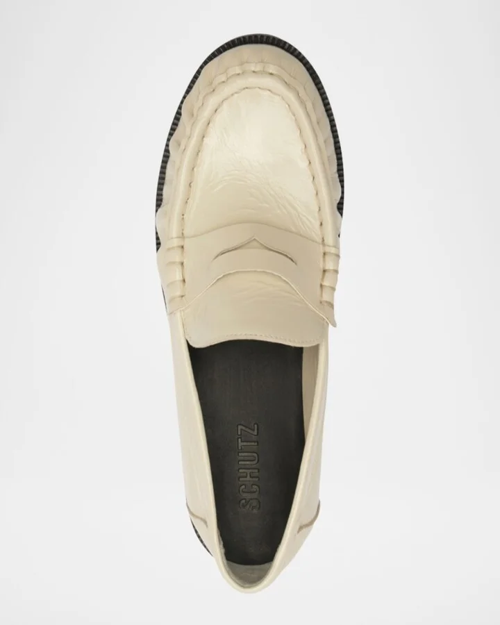 Tyche Shiny Leather Penny Loafers - Image 2