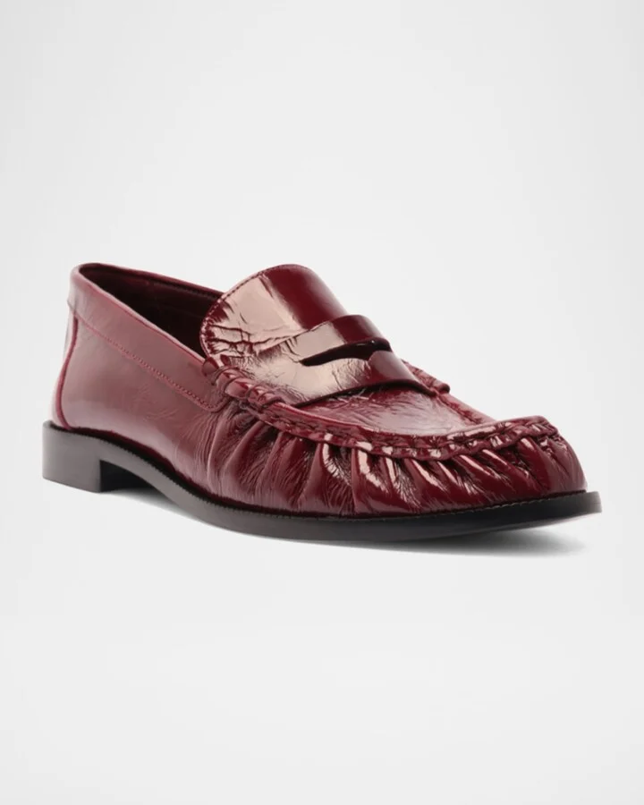 Tyche Shiny Leather Penny Loafers - Image 2