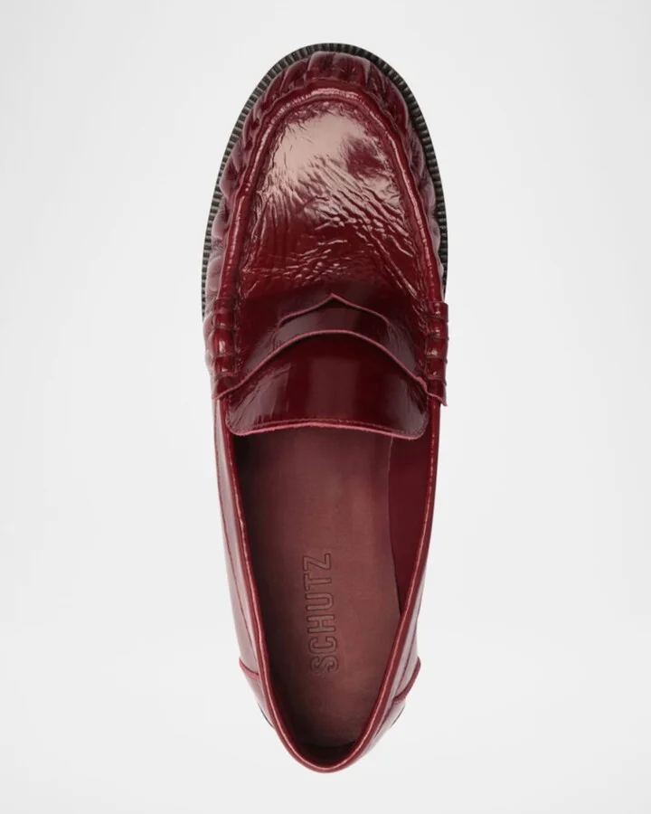 Tyche Shiny Leather Penny Loafers - Image 4