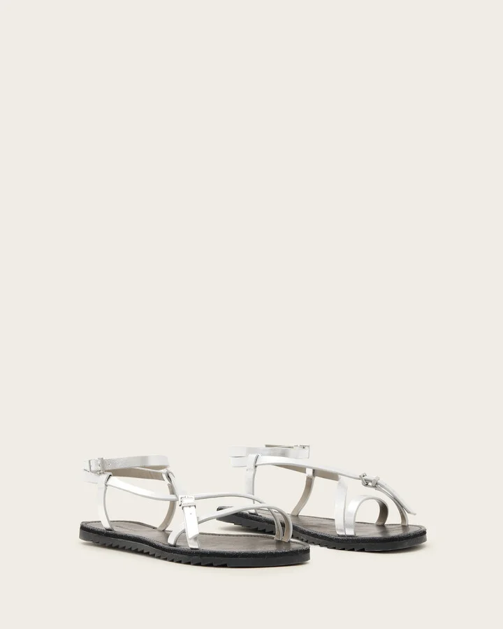 Tyla Metallic Leather Sandals - Image 4