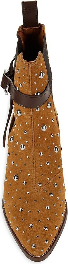 Tyler Cecilia Riding-Heel Studded Suede Chelsea Boots - Image 5