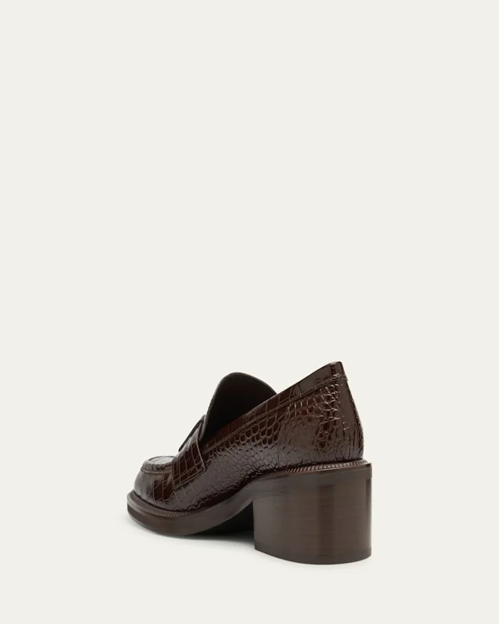 Tylor 60 Croc-Embossed Leather Loafers - Image 2