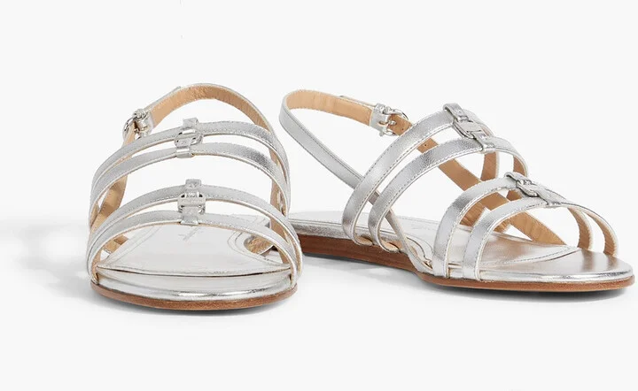 Typa metallic leather slingback sandals - Image 2