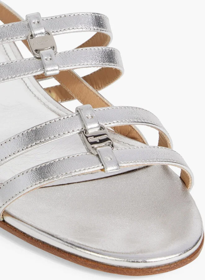 Typa metallic leather slingback sandals - Image 4