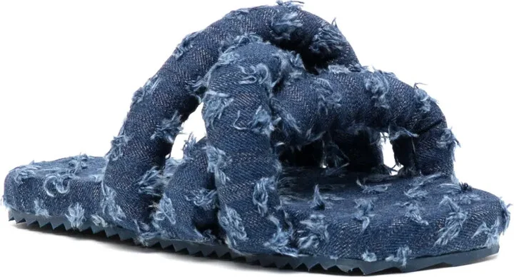 Tyre padded denim slides - Image 2