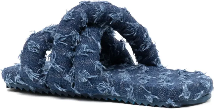 Tyre padded denim slides - Image 3