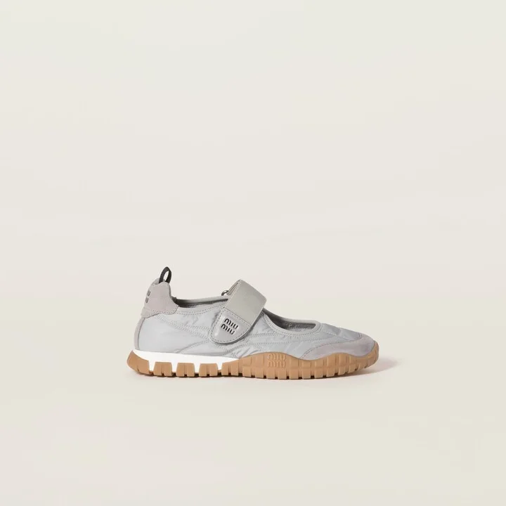 Tyre technical fabric and suede ballerinas - Image 2
