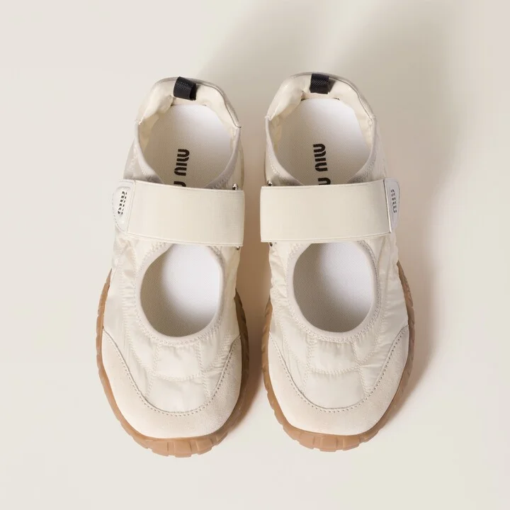 Tyre technical fabric and suede ballerinas - Image 4