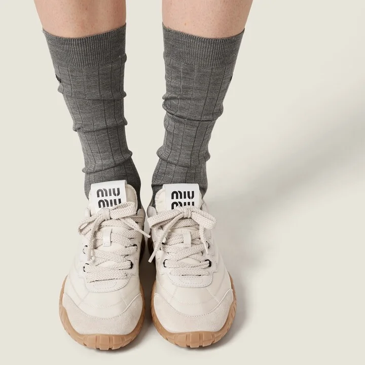 Tyre technical fabric and suede sneakers - Image 5