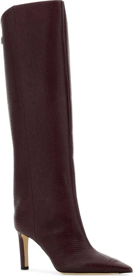 Tyrian Purple Leather Alizze Boots - Image 2