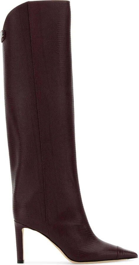 Tyrian Purple Leather Alizze Boots