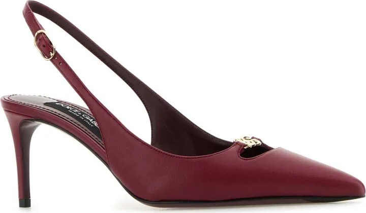 Tyrian Purple Leather Lollo Pumps - Image 2