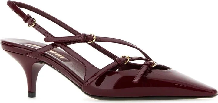 Tyrian Purple Leather Pumps - Image 2