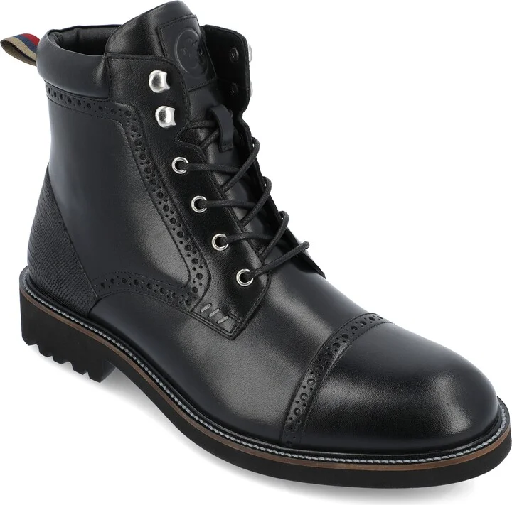 Tyrus Leather Cap Toe Combat Boot