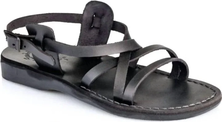 Tzippora Leather Strappy Slingback Sandal In Black