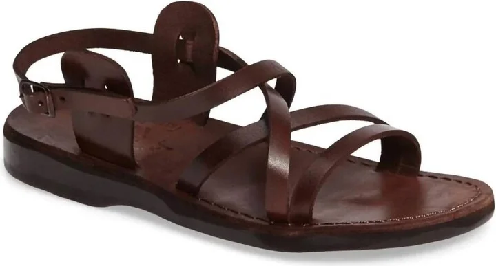 Tzippora Leather Strappy Slingback Sandal In Brown
