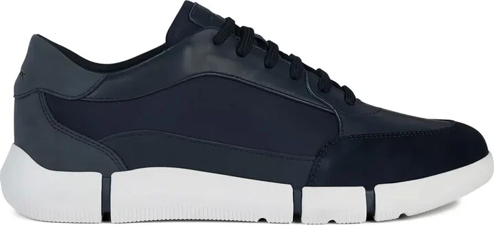 U Adacter A leather suede panel trainers