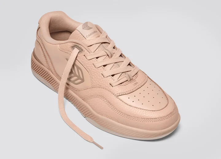 UBA Beige Leather Natural Logo Sneaker Women - Image 4