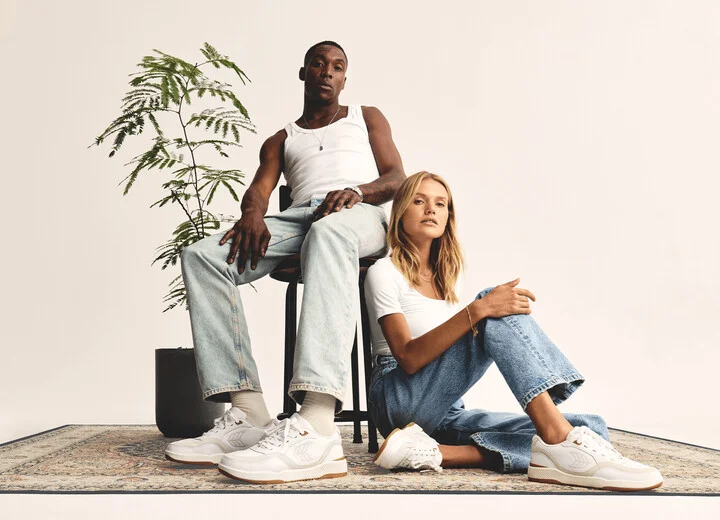 UBA Beige Leather Natural Logo Sneaker Women - Image 5
