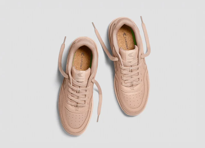 UBA Beige Leather Natural Logo Sneaker Women - Image 8
