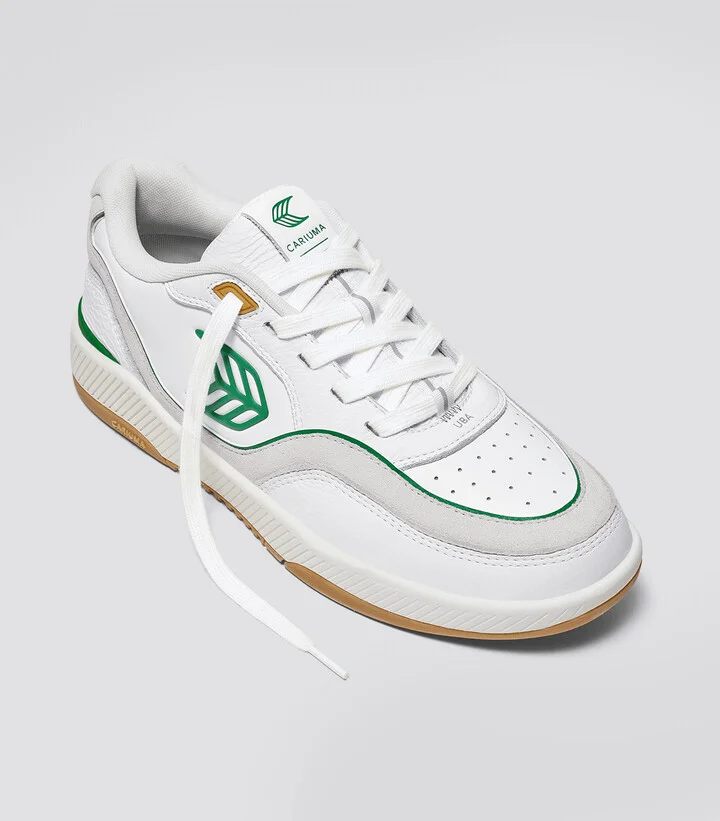 UBA Gum White Leather Green Logo Sneaker Women - Image 2