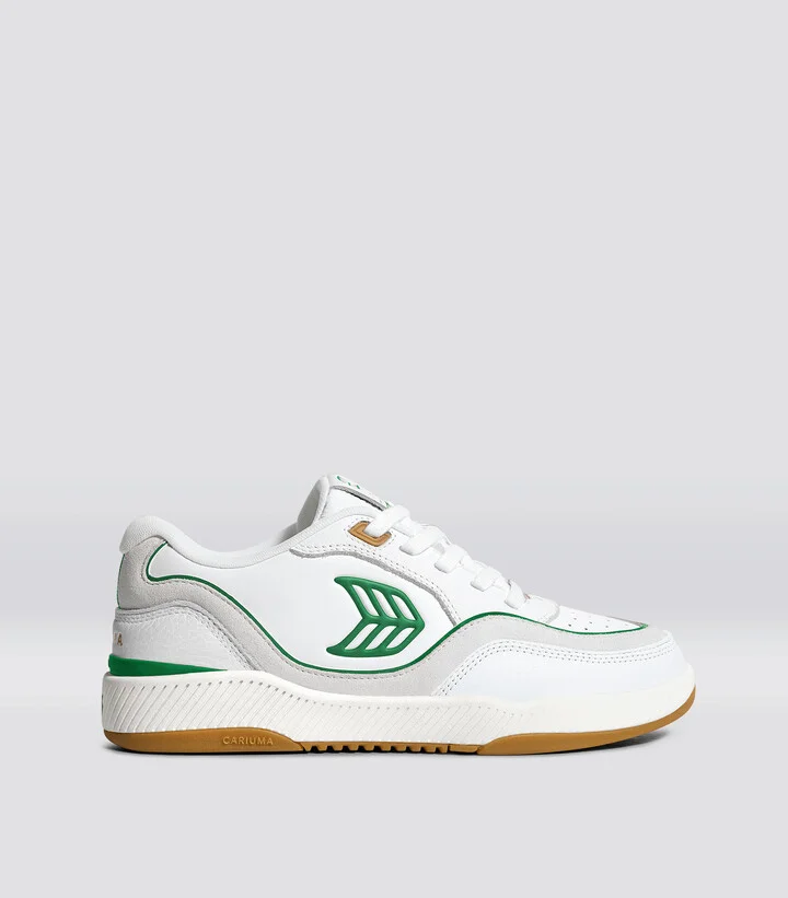 UBA Gum White Leather Green Logo Sneaker Women