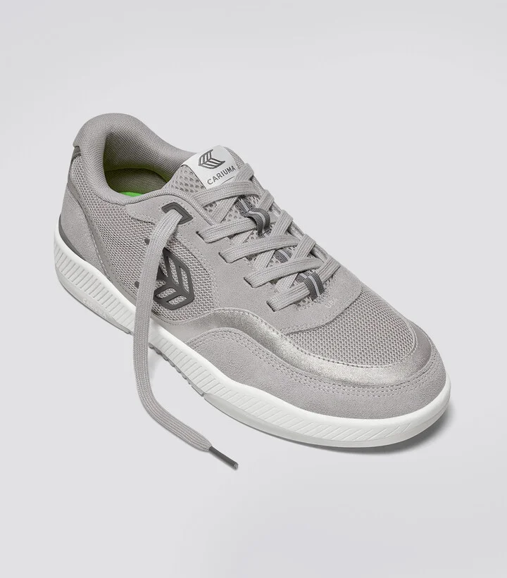 UBA Light Grey Suede and Mesh Charcoal Grey Logo Silver Accents Sneaker Men - Image 2